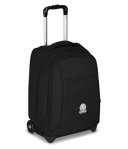 Invicta New Benin Solid schooltrolley, zwart, 2-in-1, dubbel gebruik, trolley en rugzak, schoolrugzak voor op reis, jongens en meisjes, Blauw, Eén maat, modern