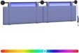 vidaXL - Hangend hoofdbord - Jeans - Blauw - Stof