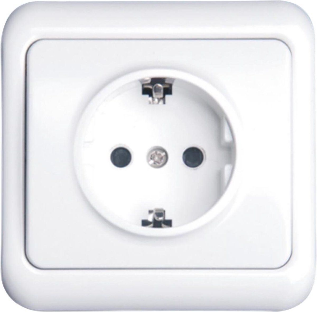 Qualu Wandcontactdoos - Igia Cuka - Inbouw - 1-voudig - Randaarde - Incl. Afdekraam - Wit