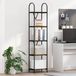 vidaXL Boekenplank 5-laags 40 x 30 x 183 cm Bewerkt hout Rook Eiken