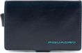 Piquadro Blue Square Credit Card Holder Case Dark Blue