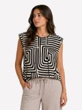 Elvira Collections Elvira Top Betty E2 26-066 Zwart Gestreept Katoen/Elastaan M