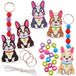 Baker Ross FX695 Bulldog Sleutelhanger en Tassenhanger Sets - Set van 5, Knutselsets met accessoires voor kinderen