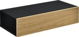 Wandplank [en.casa] Wandplank met lade 50x24x12cm - zwart en houtlook