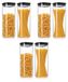 Arendo Set de 6 bocaux de conservation, 2350 ml chacun, verre borosilicaté, hermétique