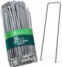 VOUNOT 50x Piquets de terre en forme de U 150mm - Métal zingué