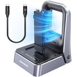 GRAUGEAR 20 Gbit/s dockingstation voor M.2 NVMe & SATA SSD, USB 3.2 Gen2 x 2 20 Gbps, ondersteunt M.2 2230/2242/2260/2280/22110, koeling, zonder gereedschap