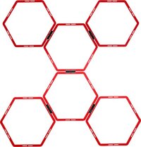 Loopladder - Agility Grid - Achthoekig - Rood - Polypropyleen - 50x50x6 cm