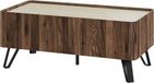 en.casa Salontafel Trorlon 100x50x40 cm walnootkleurig en travertijn