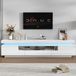 MODFU - Meuble TV - 2 Caissons en L et 1 Tiroir - Laqué brillant - Moderne - Pour le salon - Panneau de particules - Blanc - 175 x 38 x 45 cm