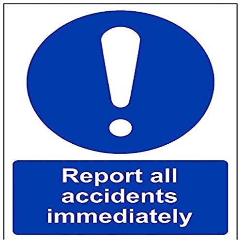 V Safety VSafety Report Alle ongevallen Onmiddellijk ondertekenen - 150mm x 200mm - 1mm Rigid Plastic