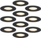 HOFTRONIC Bari LED Inbouwspots Zwart - Set van 10 - IP65 - GU10 - 2700K Warm Wit