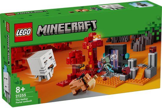 LEGO - Minecraft LEGO Minecraft 21255 Hinderlaag bij het Nether-portaal - Bouwset