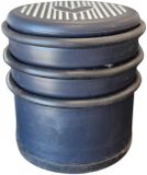 Cogex Deurstopper - zwart - hartjes - rubber - D7,5 x H8 cm