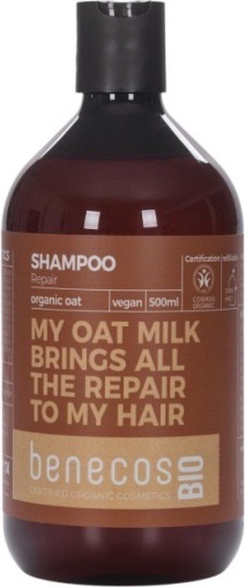 Benecos Oat Repair Shampoo 500ML - For Damaged Hair - Unisex
