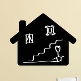 Ambiance Sticker Schoolbordsticker - uitwisbare zelfklevende muurstickers - HOME - 45x55cm