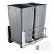 Latios Inbouw prullenbak - Dubbele uittrekbare afvalemmer - Inhoud 2 x 47 L (94 L totaal) - Soft-close geleiders - Deurbevestiging - Duo afvalscheiding - Voor keukenkast - Grijs