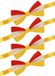 PartyXplosion Carnaval verkleed strikje - 4x - Oeteldonk - rood/geel/wit - Den Bosch - 12 x 6 cm - clipsluiting