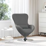 vidaXL Eivormige stoel Donkergrijs Stof 63 x 73 x 90 cm