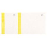 Exacompta 50x Nummerboekjes met 100 blad met dubbele nummering en gekleurde band - 6,6x13,5cm - Geel - 96303E