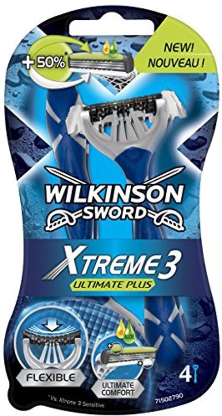 Wilkinson Sword Men Xtreme 3 Wegwerpmesjes - Ultimate Plus - 4 stuks