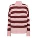 Soyaconcept Gebreide Gestreepte Trui met Wol - Roze
