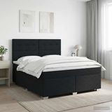 vidaXL Boxspringbed met matras Zwart 180 x 200 cm Stof