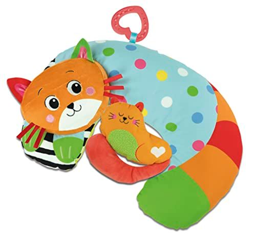 Clementoni Kitty Cat kussen ter ondersteuning van de spierontwikkeling en kruipen, Tummy Time Baby - 100% wasbaar, meerkleurig, 17800