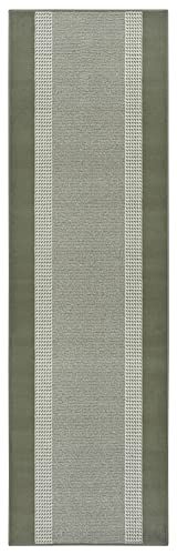 Hanse Home Tapijtloper band 80 x 500 cm - tapijtloper zacht laagpolig tapijt, modern design, loper voor hal, slaapkamer, kinderkamer, badkamer, woonkamer, keuken, decoratiefant, groen