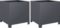 vidaXL Plantenbakken - 2 stuks - 40x40x40 cm - Staal - Antracietkleurig