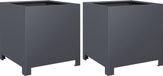 vidaXL Plantenbakken - 2 stuks - 40x40x40 cm - Staal - Antracietkleurig