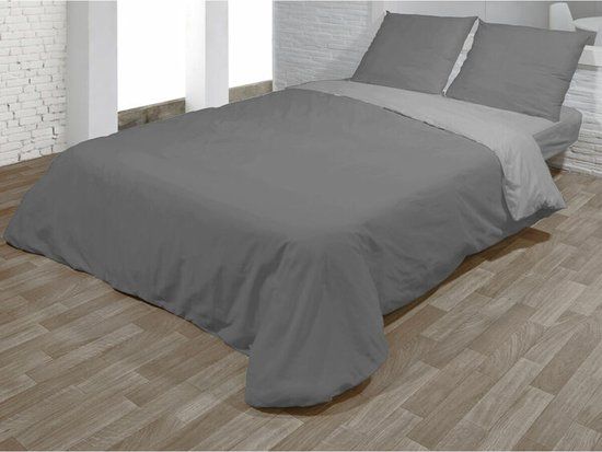 Dekbedovertrek set Hosteline VEGAS Grijs Tweepersoons Polyester Grijs