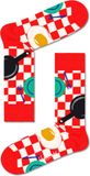 Happy Socks Early Bird Sock - unisex sokken - rood en wit met ei - Unisex - Maat: 36 - 40