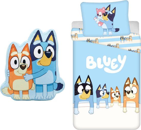 4KidsOnly Bluey Dekbedovertrek met kussen - 140 x 200 cm