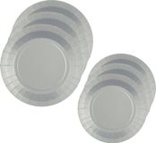 Santex Feest/verjaardag borden set - 40x stuks - zilver - 17 cm en 22 cm