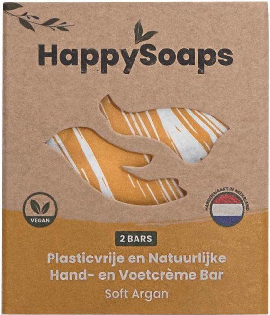 HappySoaps Hand- & Voetcrème Bar Soft Argan - 40g