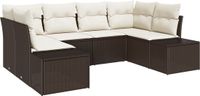 vidaXL Tuinbank Set 6-delig Bruin en Crème