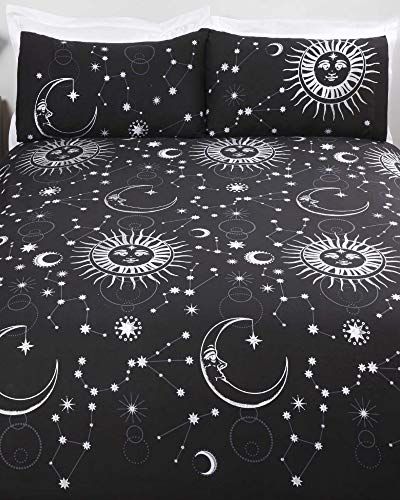 Rapport Celestial-Black-King size beddengoedset voor hemelstal, zwart