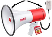 Pyle Megafoon Luidspreker - PA Bullhorn - Draagbare Luidspreker met Sirene -Luidsprekerhoorn - 50 Watt - Ideaal voor Voetbal, Honkbal, Cheerleading, Coaches of voor Veiligheidsoefeningen