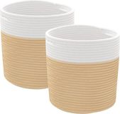 vidaXL Opbergmanden 2 st ø 28x28 cm katoen beige en wit