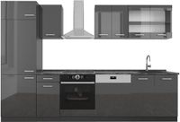 Vicco R-Line Complete keukeneenheid – 300 cm, WB Antraciet Antraciet hoogglans/antraciet