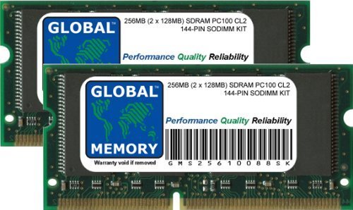 GLOBAL MEMORY 256MB (2 x 128MB) PC100 100MHz 144-PIN SDRAM SODIMM GEHEUGEN RAM KIT VOOR LAPTOPS/NOTITIEBOEKJE