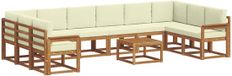 vidaXL - Bank loungeset - 10 zitplekken - Natuurlijk en crème - Acacia hout