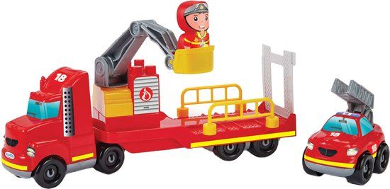 Abrick Brandweerwagen met Brandweerauto - Blauw - Kunststof - 6+ jaar