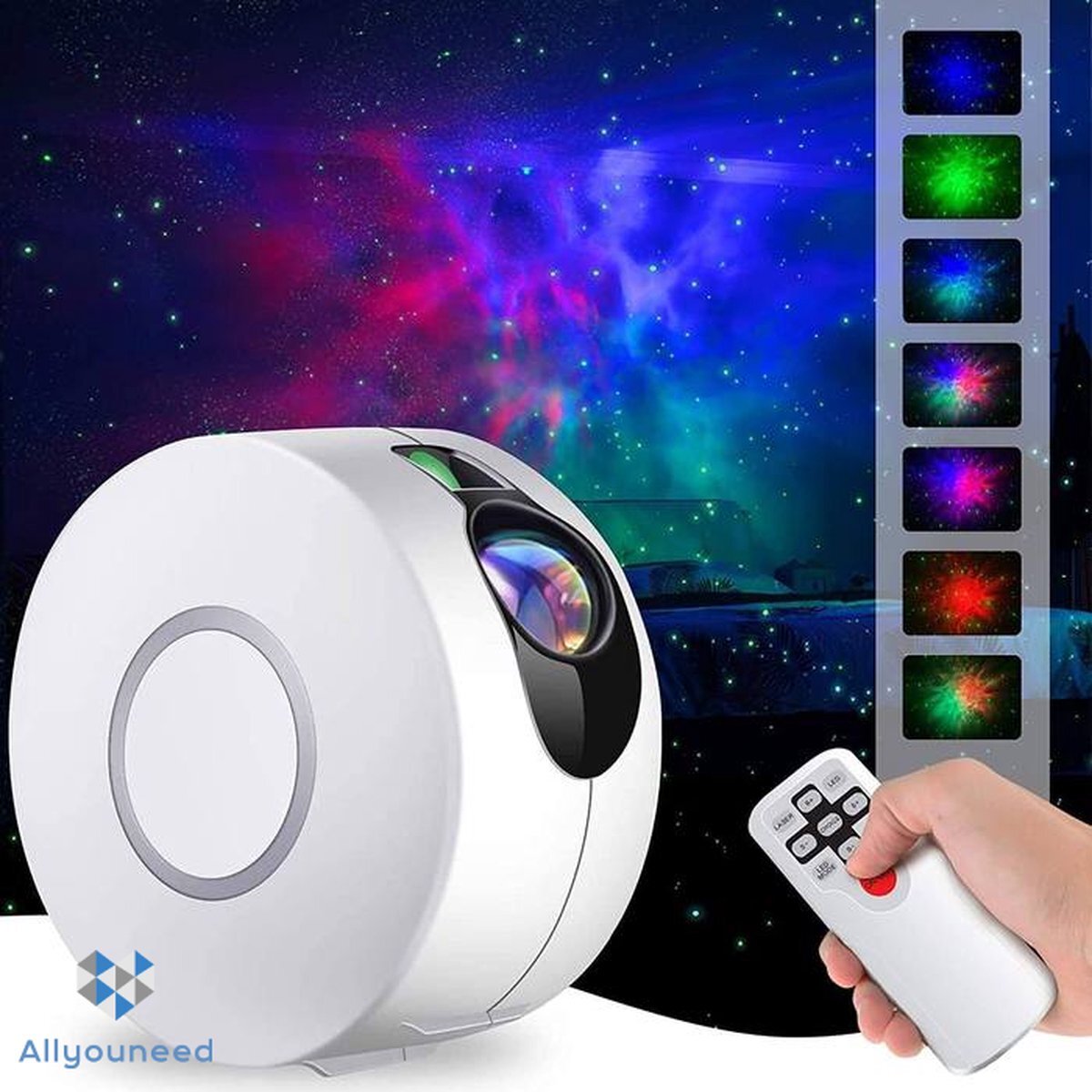 Allyouneed Lights Sterren projector Model 2022 - Sterrenhemel Aurora - Met Afstandsbediening - Cadeau Tip!