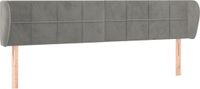 VidaXL Hoofdbord met randen Lichtgrijs 203x23x78/88 cm Polyester Hout
