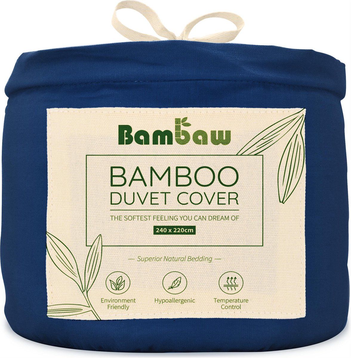 Bambaw Bamboe Dekbedovertrek | 240 x 220 cm | Blauw marine