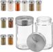 Trankielo - Set de 12 pots à épices - Pots à épices en verre avec couvercle en inox - 90 ml, 3 tailles de trous de tamis