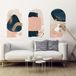 Ambiance Sticker Vooraf gelijmd vliesbehang met gigantische muurschilderingen - ABSTRACTE ROZE EN BLAUWE BOGEN - 60x90cm