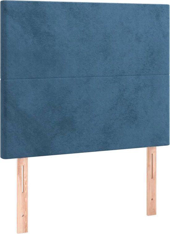vidaXL Hoofdbord Donkerblauw Fluweel 100x5x118/128 cm